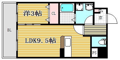 Assolate博多駅南601号室-間取り