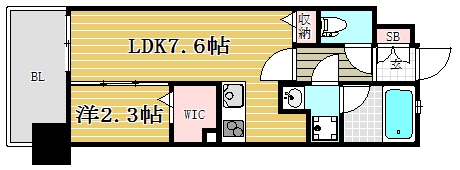 アクタス箱崎ステーションコート502号室-間取り