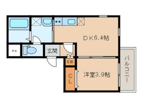 Cherim名島201号室-間取り