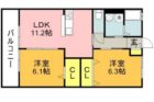 アクティブメゾン若宮 - 所在階 の間取り図