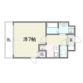 アンプルールベトンカルティエ702号室-間取り