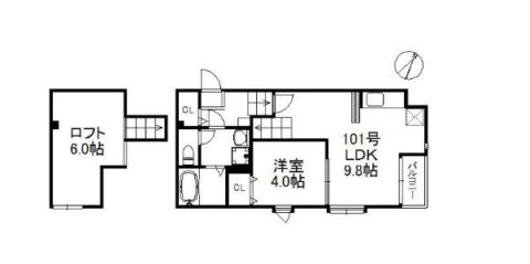 ウェザリア駅南101号室-間取り