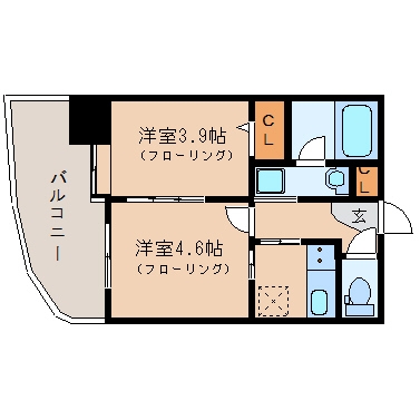 アクタス天神セントラルタワー503号室-間取り