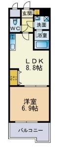 ビュー博多 - 所在階 の間取り図