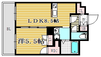 エクセラ大濠公園西102号室-間取り