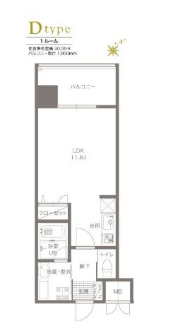 エトゥール山王公園1105号室-間取り