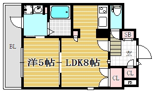 エクセラ大濠公園西106号室-間取り