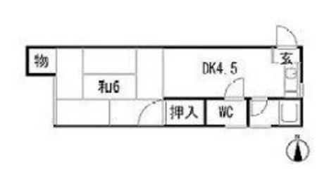 コーポ桜坂203号室-間取り