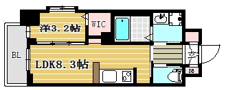 ネストピア博多シティ605号室-間取り