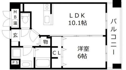 モンルポ博多駅東1201号室-間取り