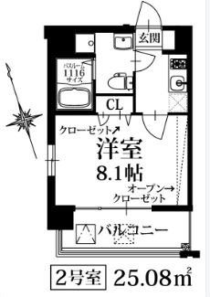 PondMumSUMIYOSHI202号室-間取り