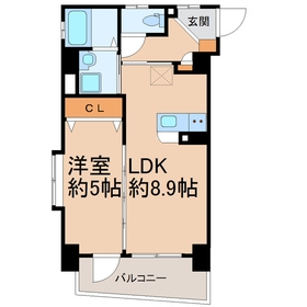 リラス県庁前203号室-間取り