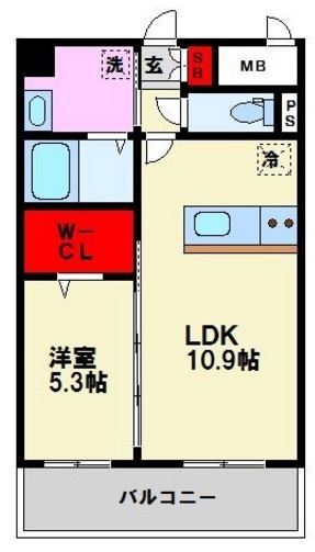 オークランセル那の川302号室-間取り