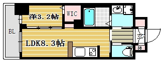 ネストピア博多シティ807号室-間取り