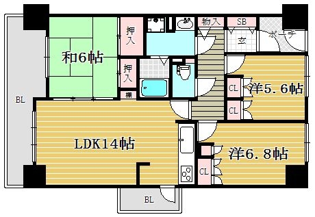 サーパス平尾駅前803号室-間取り