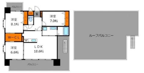 コンプレートＳＥＫＩＪＯＵ1402号室-間取り