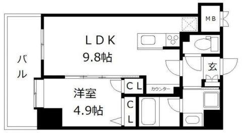 アトラスアルファーノ箱崎1205号室-間取り