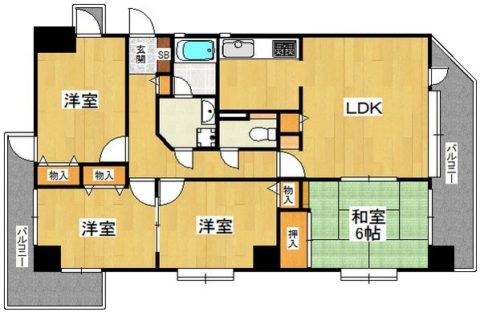 センターパーク大濠202号室-間取り