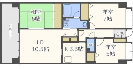 シティオ博多906号室-間取り