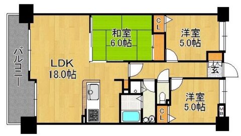 グランピアマンションアーガス吉塚1105号室-間取り