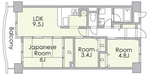 アンピール第3板付506号室-間取り