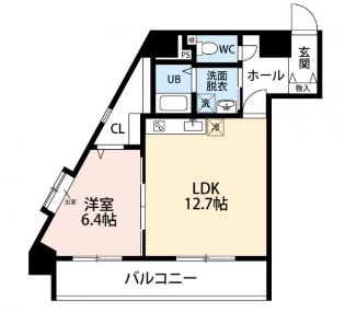 シャルム・オーク県庁前201号室-間取り