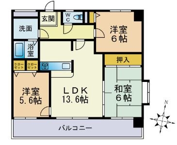 ヒルズ博多の森301号室-間取り