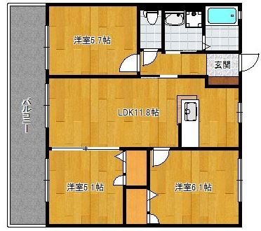 グレイスコート102号室-間取り