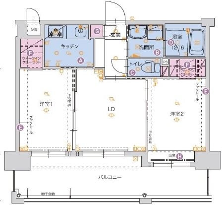 アルファシオサウスフォンテ807号室-間取り