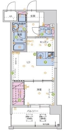 アルファシオサウスフォンテ204号室-間取り