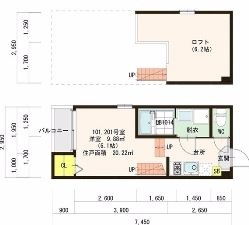 フェリスコート博多東101号室-間取り