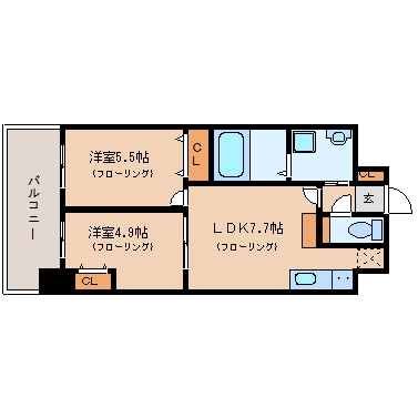 プレスタイル博多EAST602号室-間取り