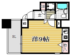 朝日プラザ天神613号室-間取り