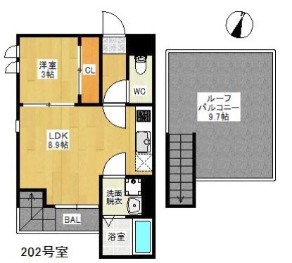 GRANDTICリモン202号室-間取り