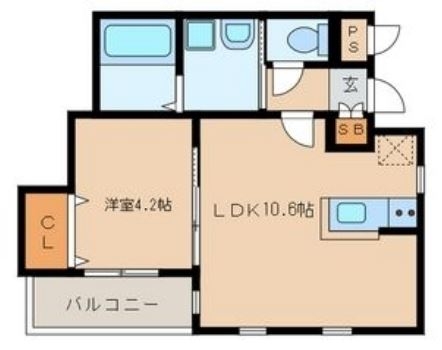 ルミウス中洲301号室-間取り