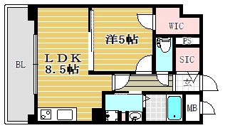 エクセラ大濠公園西401号室-間取り