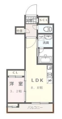 ヴィラージュ大濠203号室-間取り