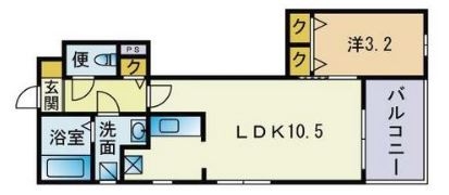 リアンレガーロ東比恵ステーション203号室-間取り