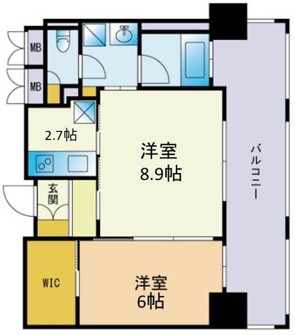 カルテット博多504号室-間取り