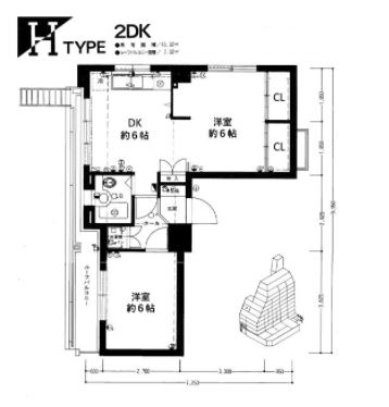 ライオンズマンション大手門606号室-間取り