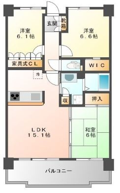 サーパス平尾駅前1002号室-間取り