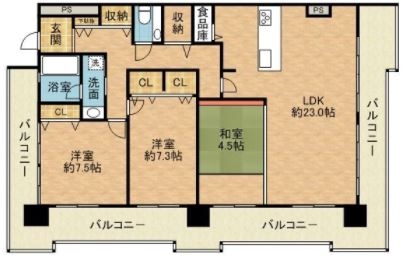 ロワールマンション大濠311号室-間取り