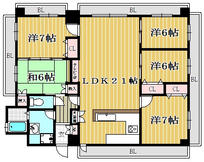 サバーブ百道301号室-間取り