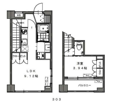 コラッジオ藤崎303号室-間取り