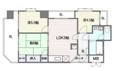 ロワールマンション大濠II203号室-間取り