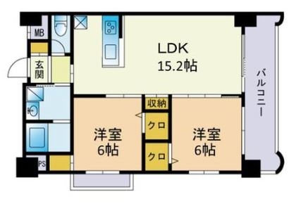 Rマンション博多駅南Ⅱ401号室-間取り