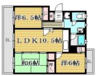 ローヤルマンション野間 - 所在階***階の間取り図 10076