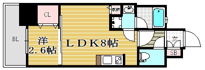 アクタス薬院テラス203号室-間取り