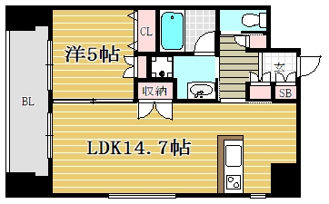 アスエリア大濠公園402号室-間取り