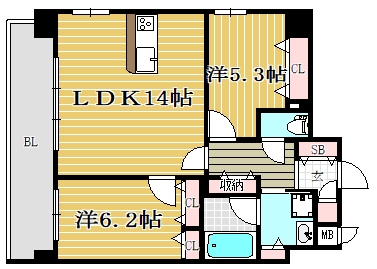 ラフレシーサ博多駅南Ⅲ302号室-間取り